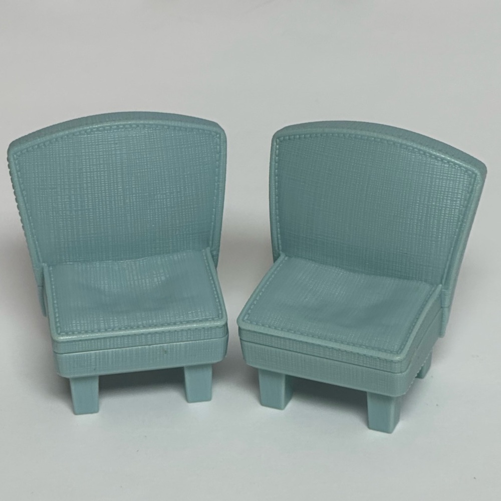 Fisher Price Loving Family Dollhouse Living Room 2 Blue Chairs 2008